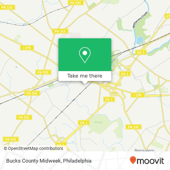 Mapa de Bucks County Midweek