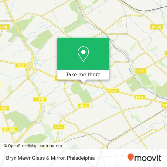 Mapa de Bryn Mawr Glass & Mirror