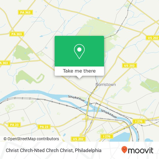 Christ Chrch-Nted Chrch Christ map