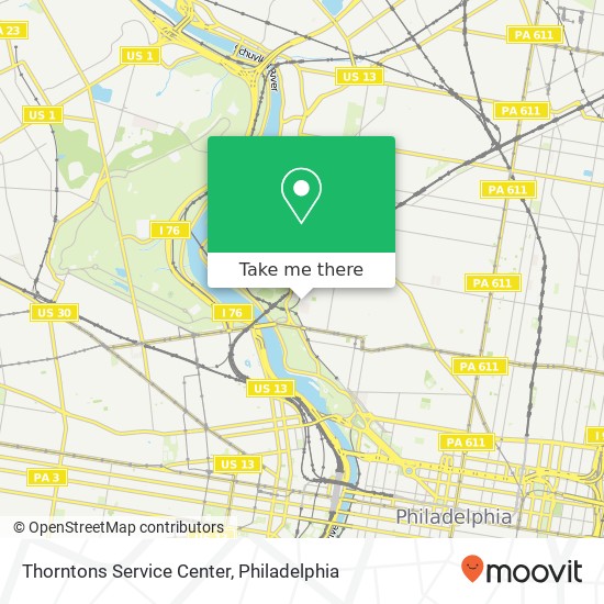 Mapa de Thorntons Service Center