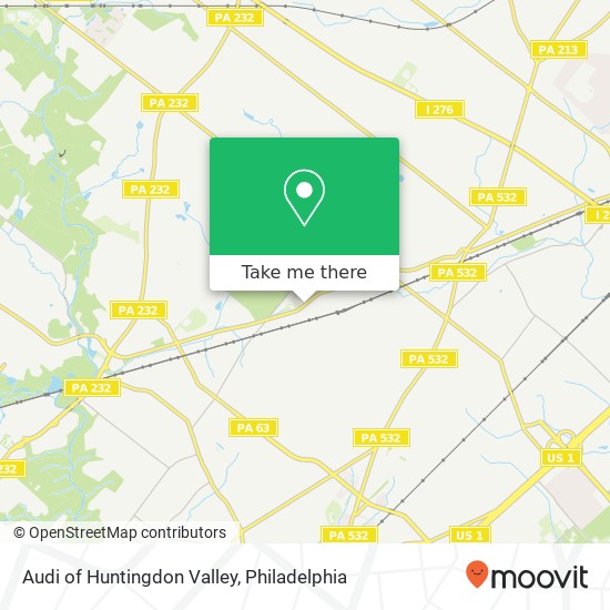 Audi of Huntingdon Valley map