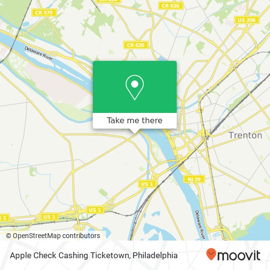 Apple Check Cashing Ticketown map