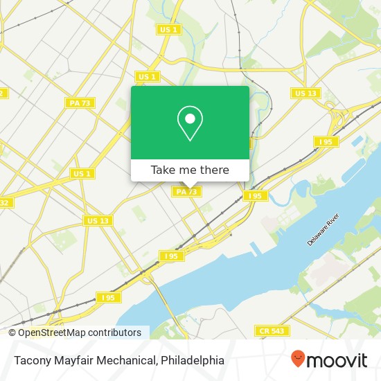 Tacony Mayfair Mechanical map