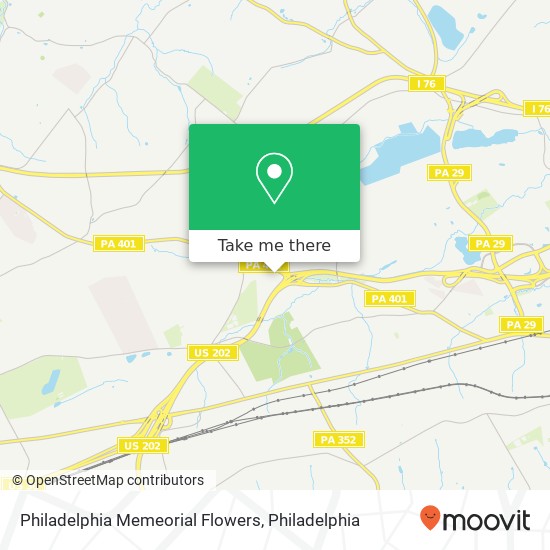 Mapa de Philadelphia Memeorial Flowers