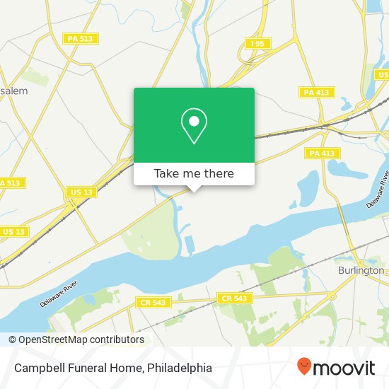 Campbell Funeral Home map