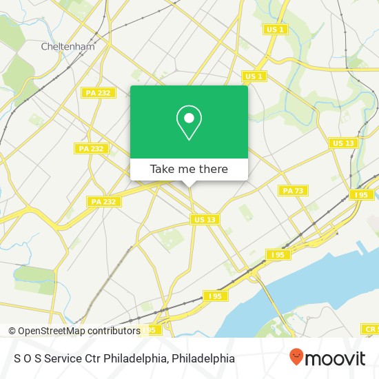 Mapa de S O S Service Ctr Philadelphia