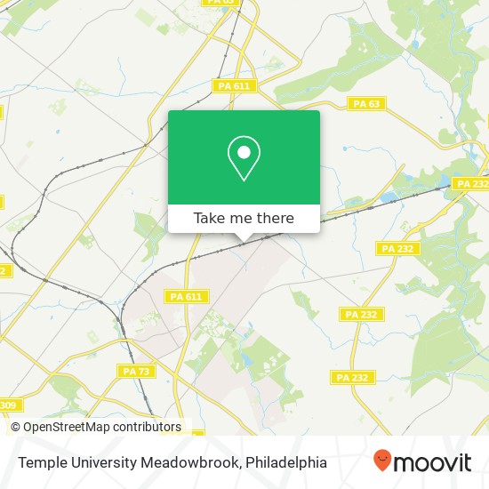 Temple University Meadowbrook map