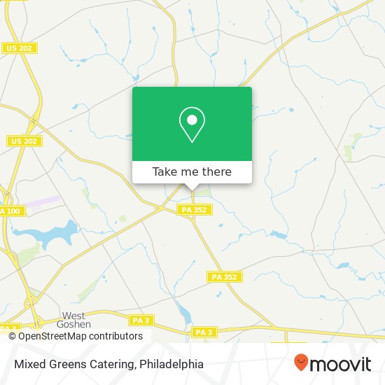 Mixed Greens Catering map
