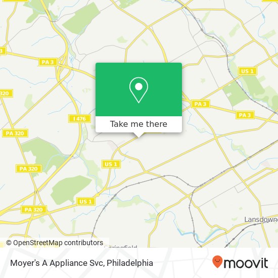 Moyer's A Appliance Svc map