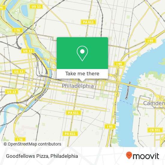 Mapa de Goodfellows Pizza