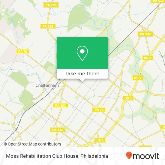 Moss Rehabilitation Club House map