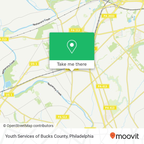 Youth Services of Bucks County map