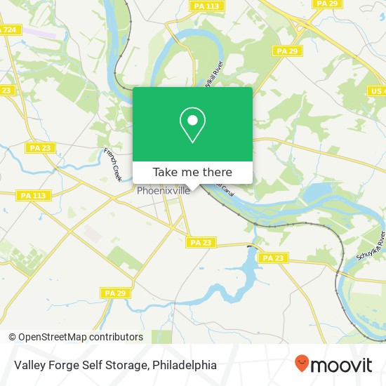 Valley Forge Self Storage map