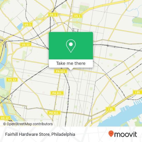 Fairhill Hardware Store map