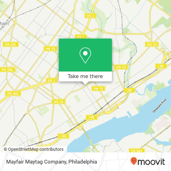 Mayfair Maytag Company map