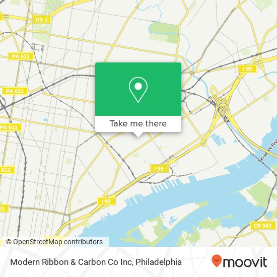 Mapa de Modern Ribbon & Carbon Co Inc