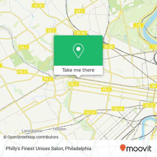 Mapa de Philly's Finest Unisex Salon