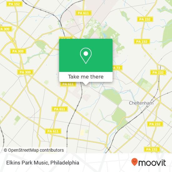 Elkins Park Music map