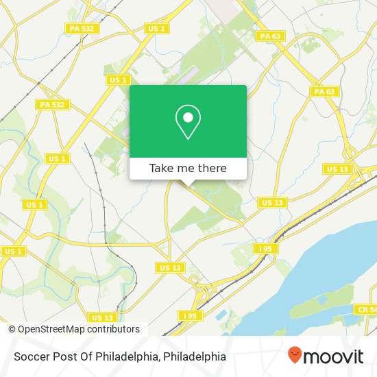 Mapa de Soccer Post Of Philadelphia