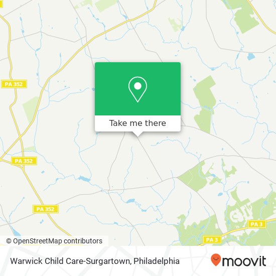 Warwick Child Care-Surgartown map