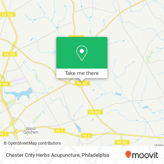 Chester Cnty Herbs Acupuncture map