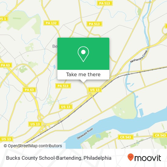 Bucks County School-Bartending map