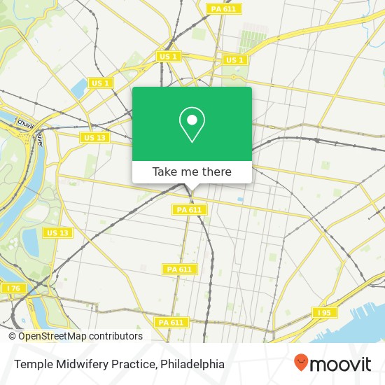 Temple Midwifery Practice map
