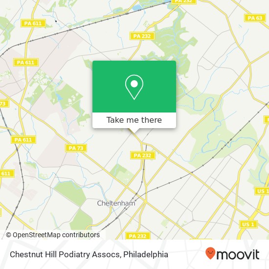 Chestnut Hill Podiatry Assocs map