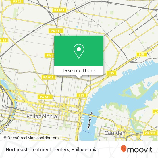 Northeast Treatment Centers map
