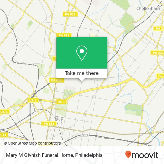 Mary M Givnish Funeral Home map