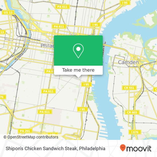 Shipon's Chicken Sandwich Steak map