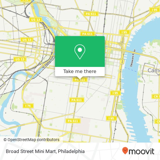 Mapa de Broad Street Mini Mart