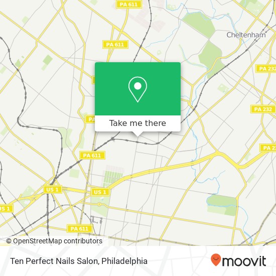 Mapa de Ten Perfect Nails Salon