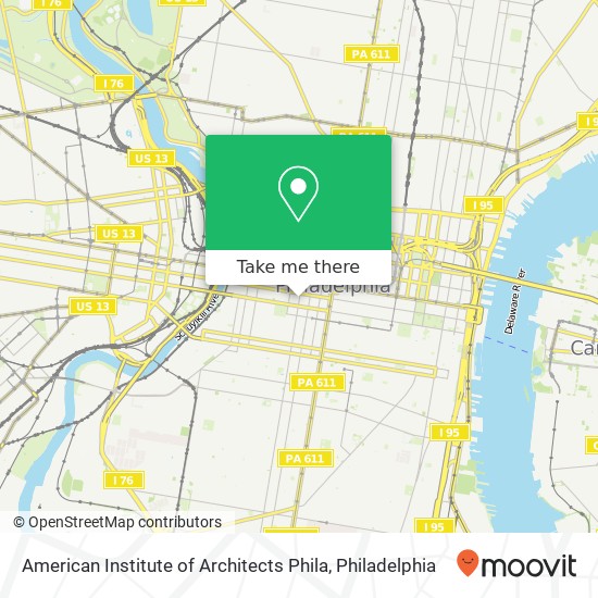 American Institute of Architects Phila map