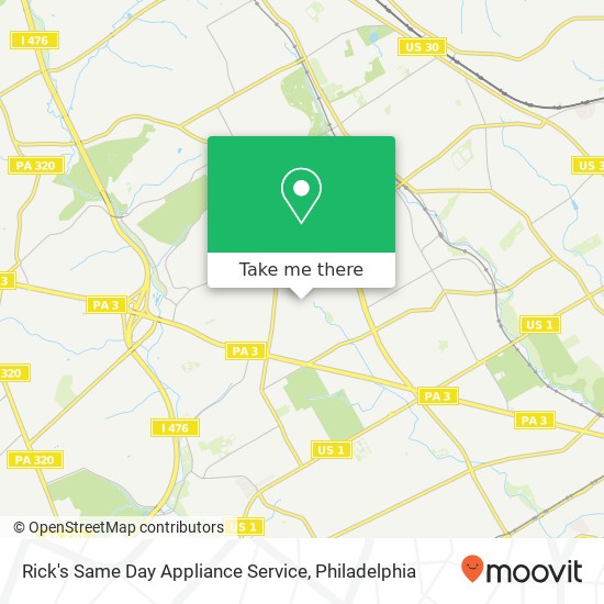 Rick's Same Day Appliance Service map