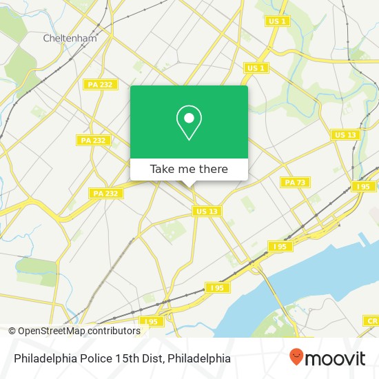Mapa de Philadelphia Police 15th Dist