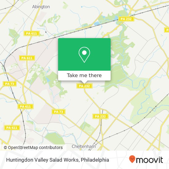 Huntingdon Valley Salad Works map