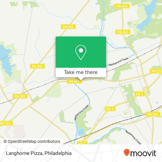 Langhorne Pizza map