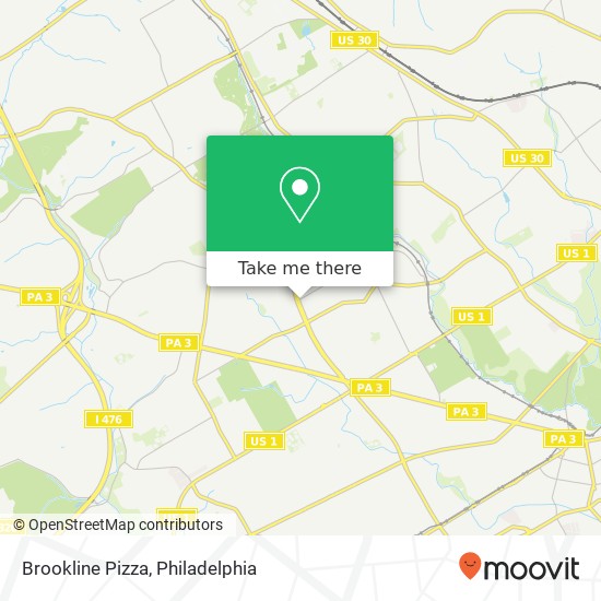 Mapa de Brookline Pizza