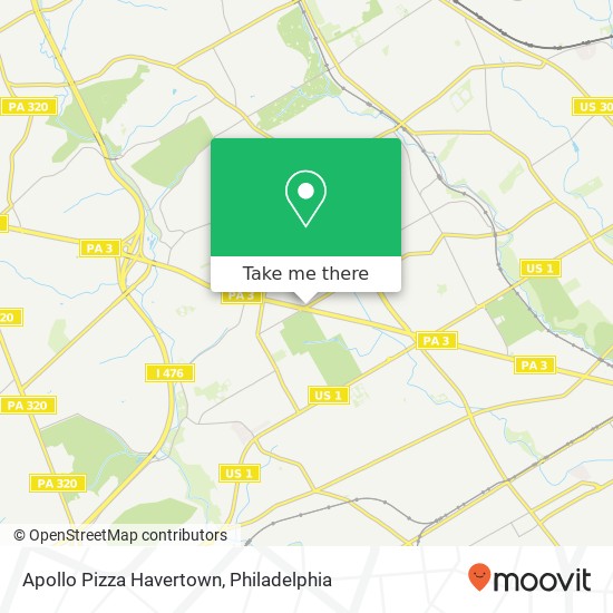 Mapa de Apollo Pizza Havertown