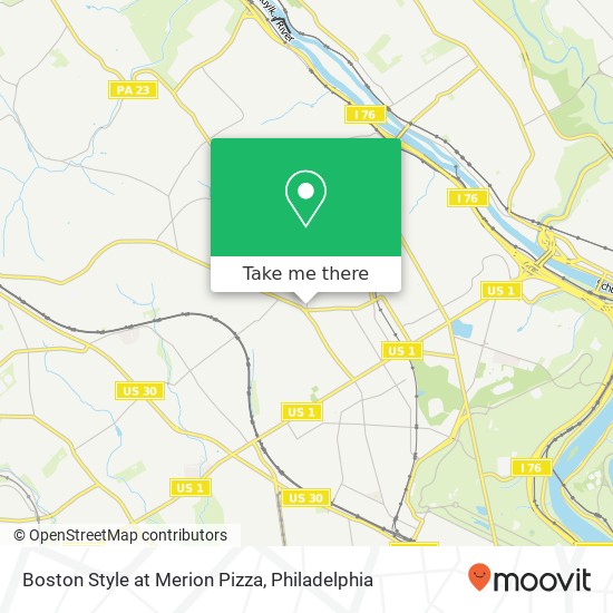 Mapa de Boston Style at Merion Pizza