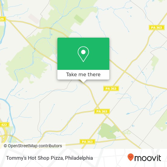 Tommy's Hot Shop Pizza map