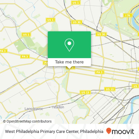 West Philadelphia Primary Care Center map