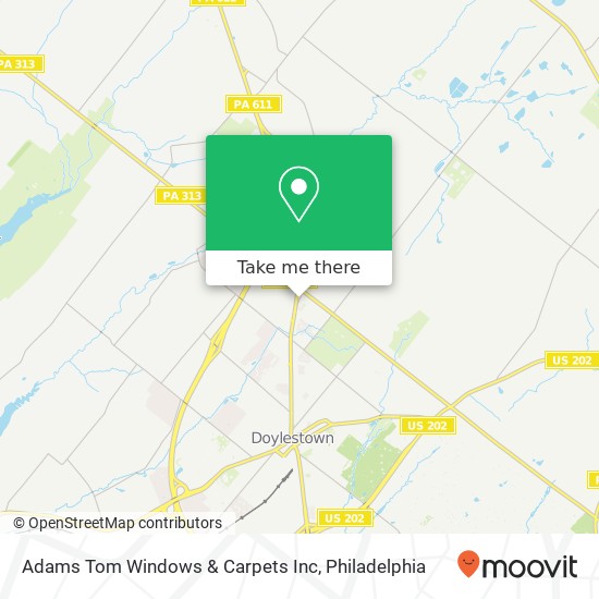 Adams Tom Windows & Carpets Inc map