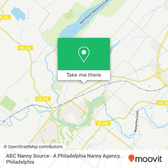 ABC Nanny Source - A Philadelphia Nanny Agency map