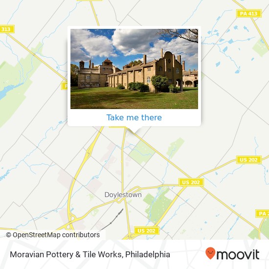 Moravian Pottery & Tile Works map