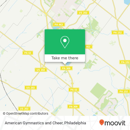 American Gymnastics and Cheer map