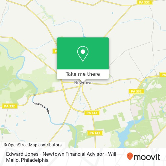 Mapa de Edward Jones - Newtown Financial Advisor - Will Mello