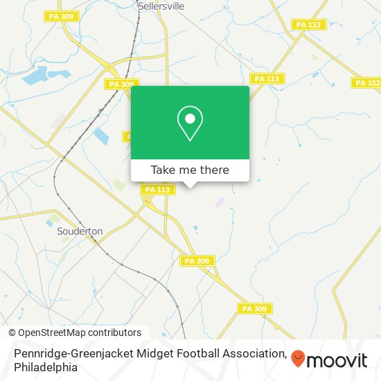 Pennridge-Greenjacket Midget Football Association map