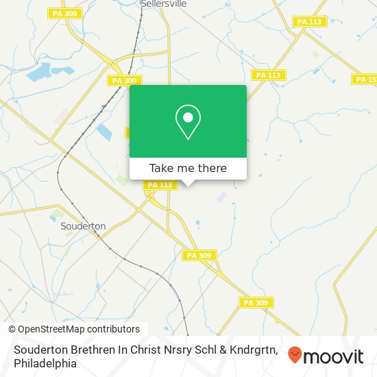 Souderton Brethren In Christ Nrsry Schl & Kndrgrtn map